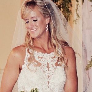 Wedding dress with wedding veil